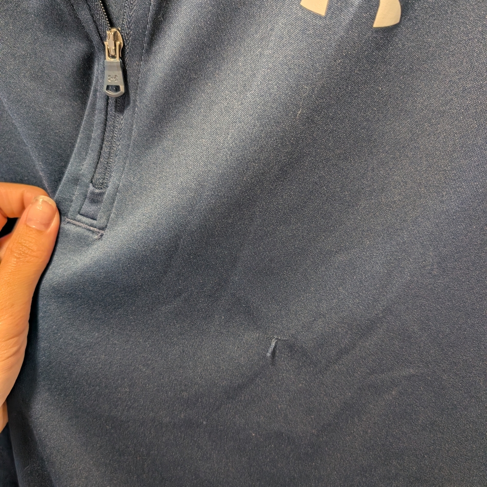 Under Armour Navy Blue Quarter-Zip Pullover - Picture 3 of 8